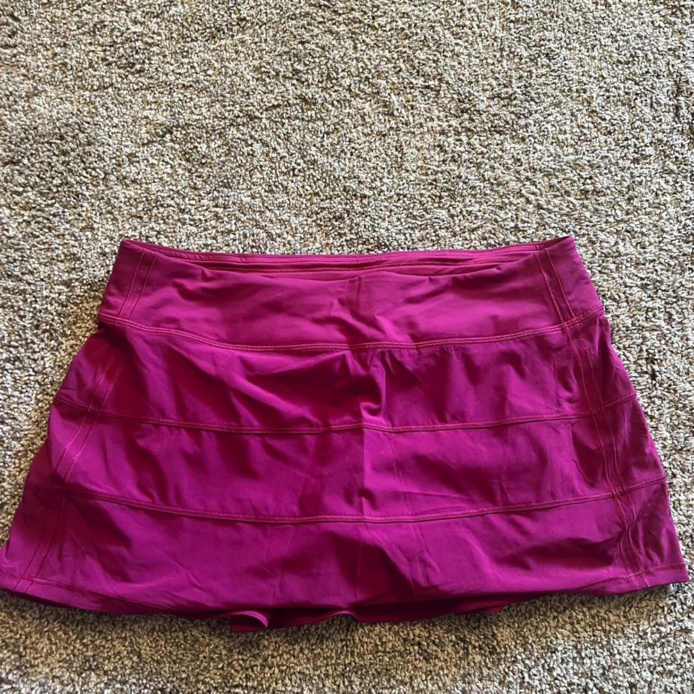 Lululemon Pace Rival Mid Rise Skirt- dark magenta